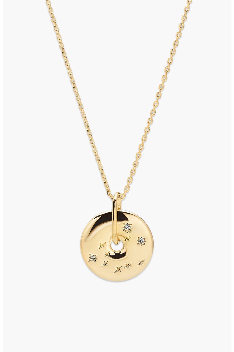 Zodiac Pendant Necklace, Main, color, Gold - Aquarius