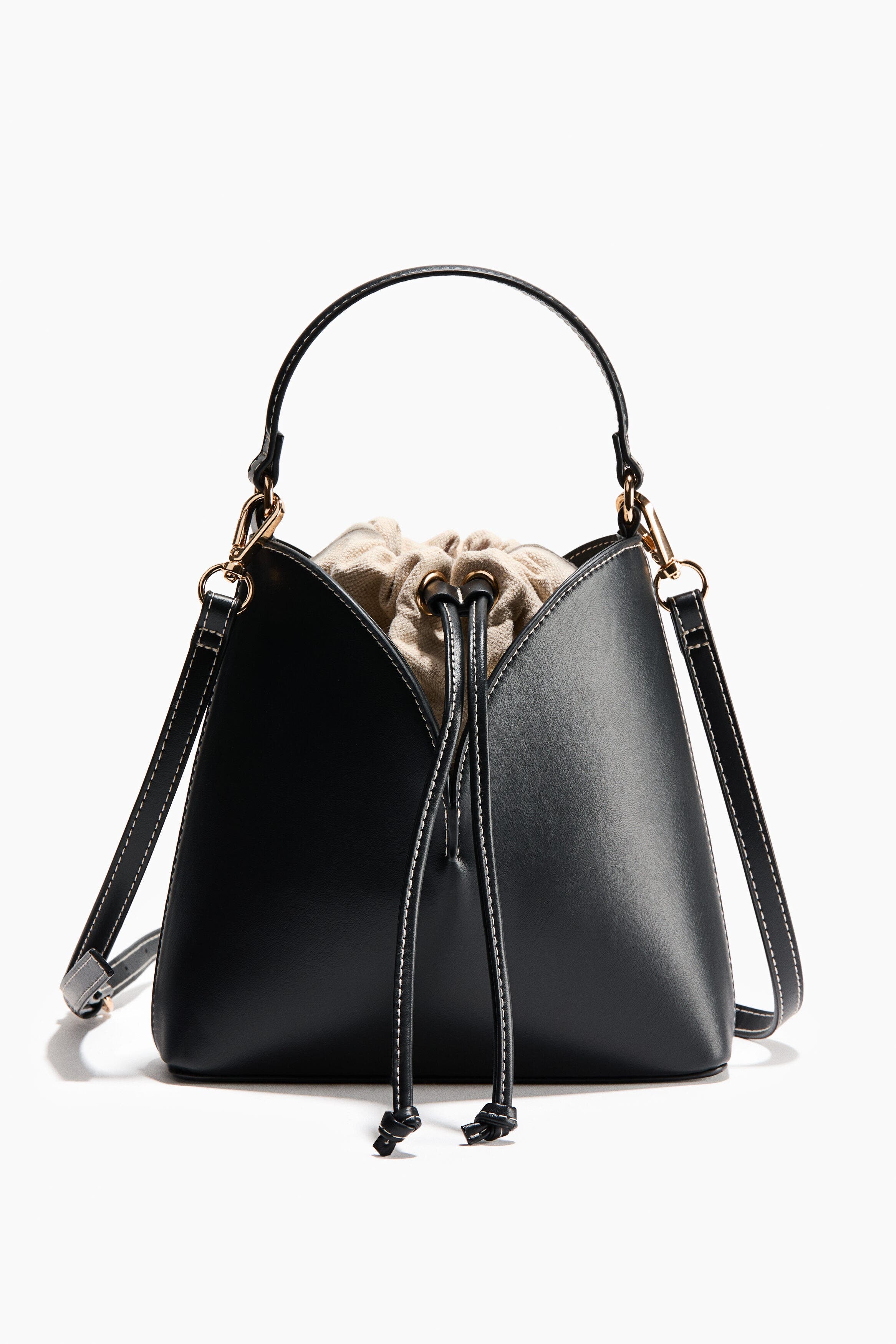 H&M Crossbody Bucket Bag, Main, color, Black