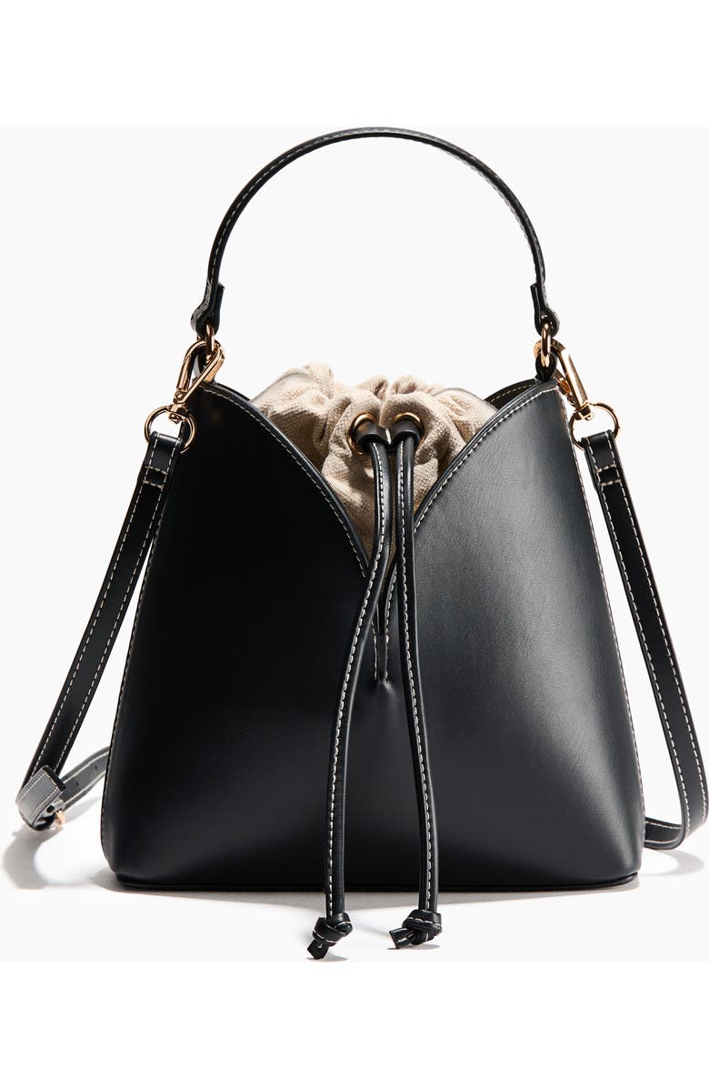 H&M Crossbody Bucket Bag, Main, color, Black