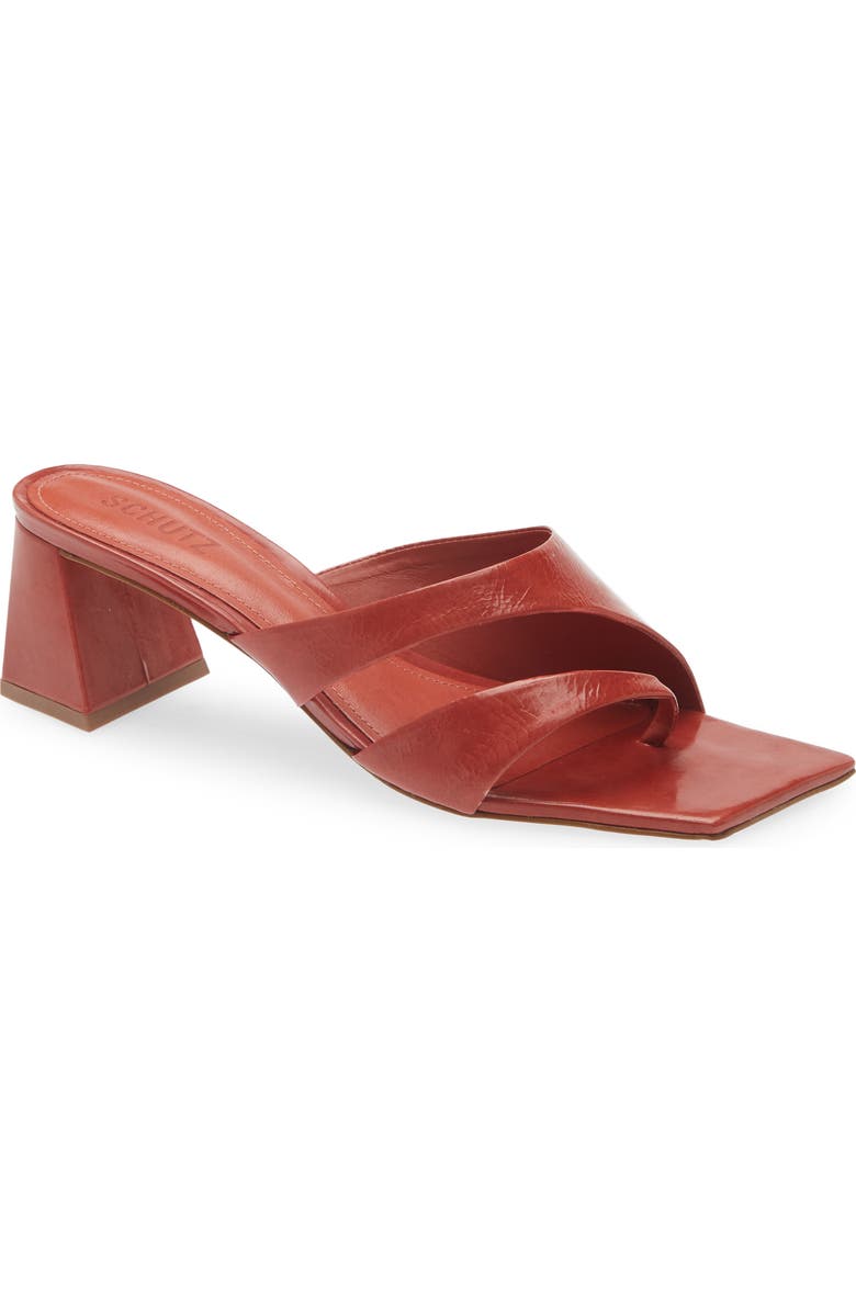 Schutz Madeline Block Heel Sandal, Main, color, Caiena Red
