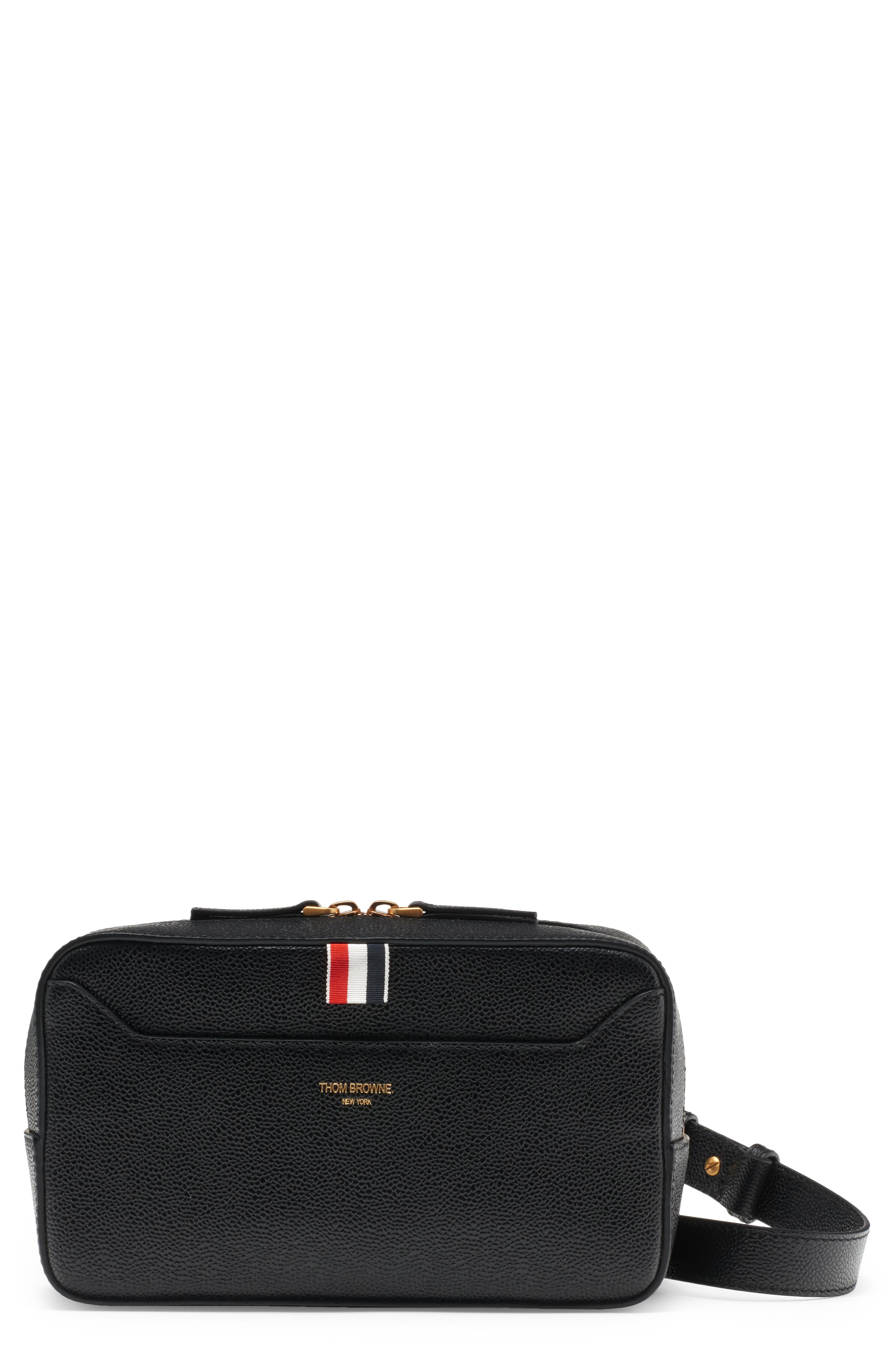 Thom Browne Pebbled Leather Belt Bag, Main, color, 
