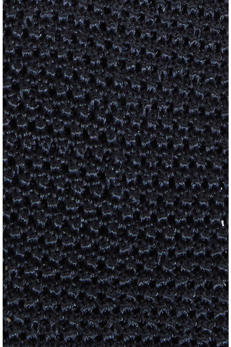 Silk Knit Skinny Tie, Alternate, color, DARK NAVY
