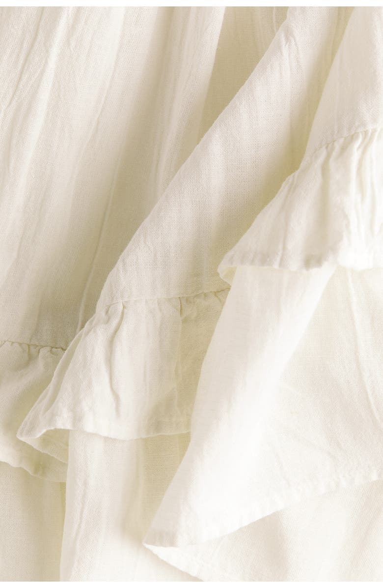 H&M Flared-skirt Linen-blend Dress, Alternate, color, Light Beige