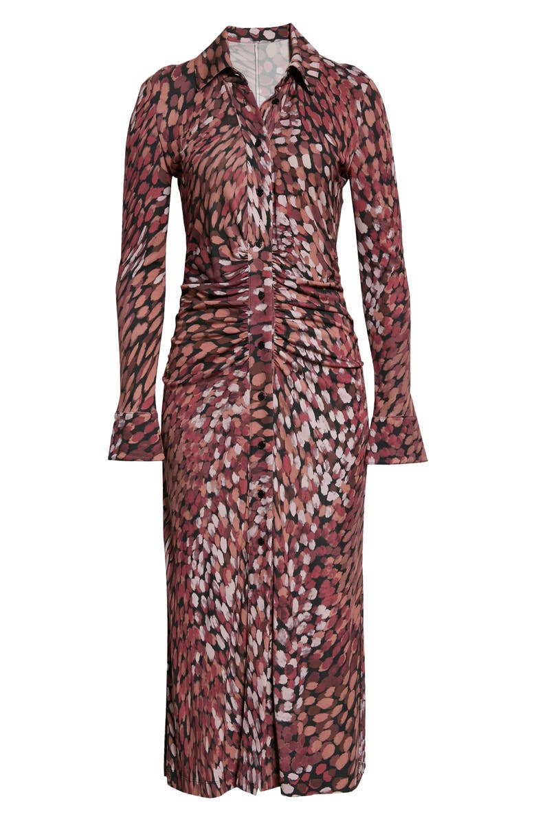 Altuzarra Claudia Dot Print Button Front Midi Dress, Alternate, color,