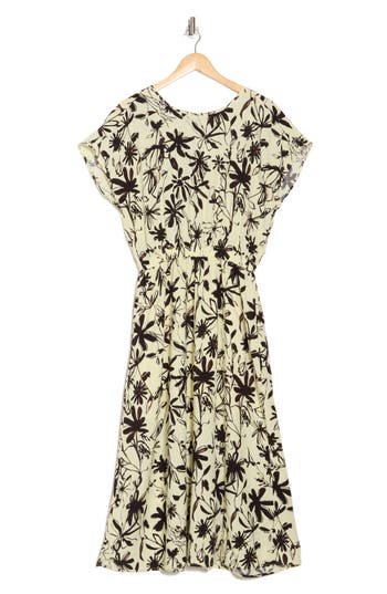 Melloday Geo Print Midi Dress In Black/cream Floral