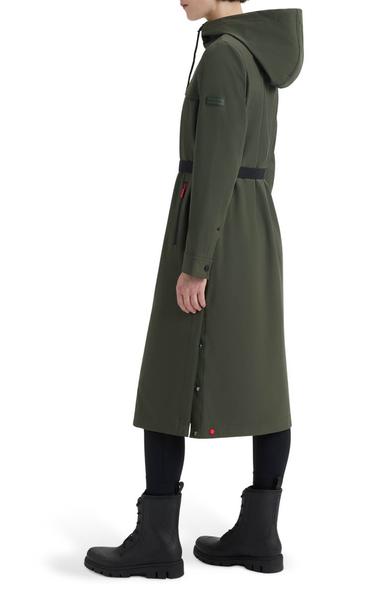 Hunter Crown 2.0 Water Repellent Hooded Softshell Coat, Alternate, color, Hunter Green/ Herb Sage