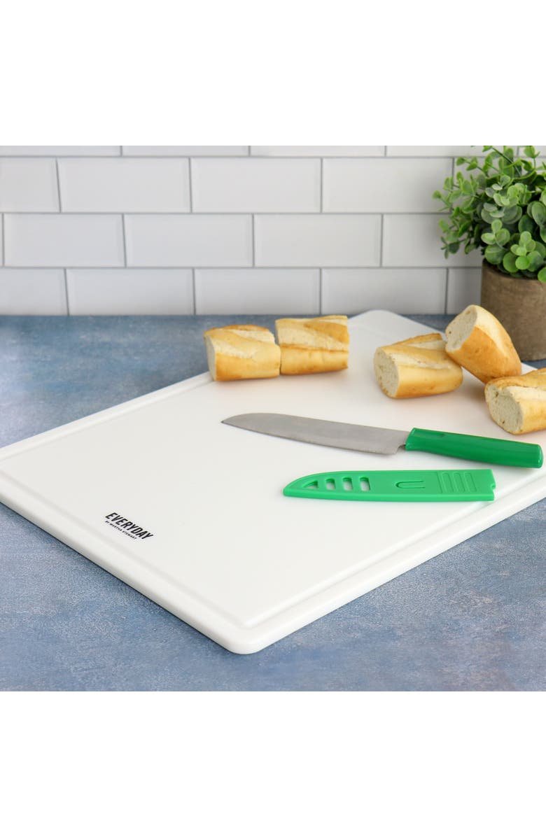 Martha Stewart Everyday Fayer Polypropylene 18in x 13in Cutting Board, Alternate, color, White