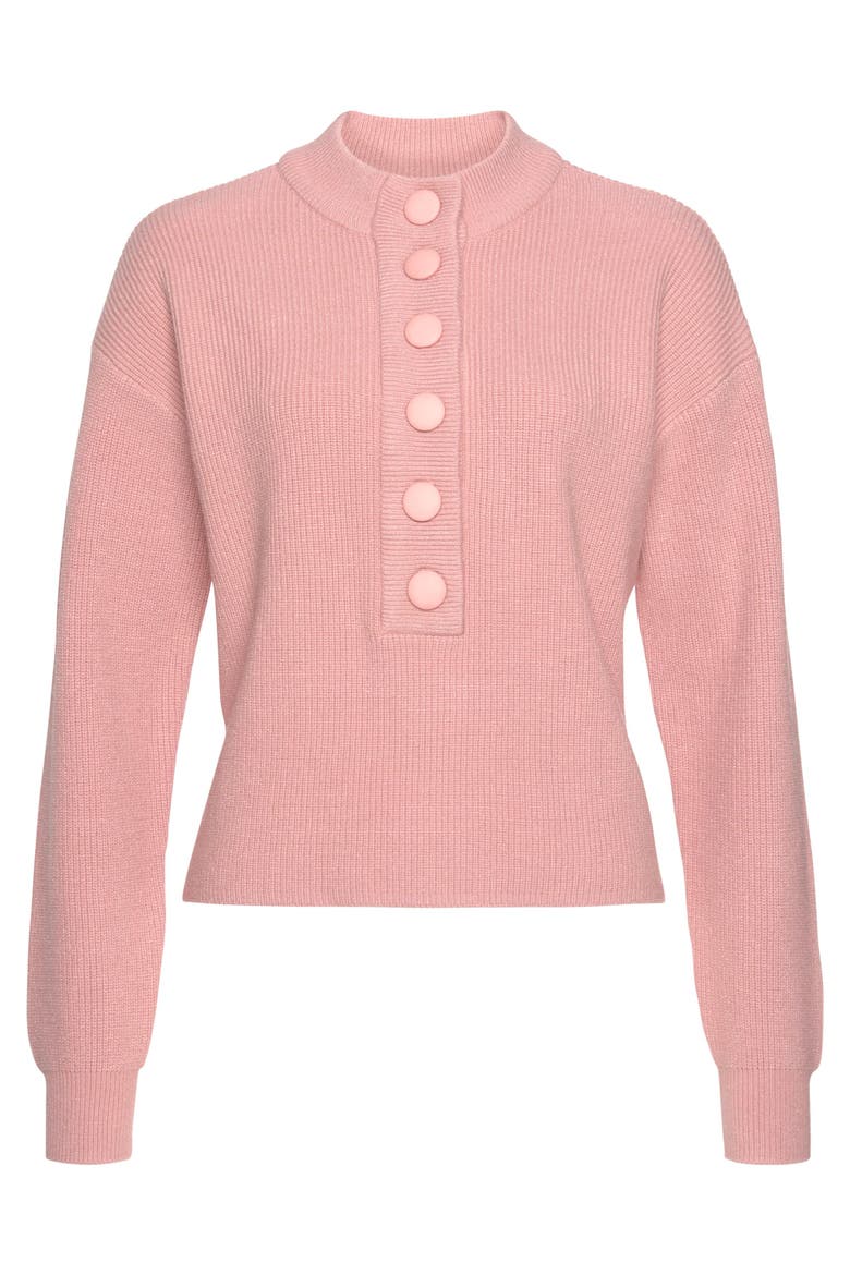 Ribbed Button Up Sweater, Alternate, color, Mauve