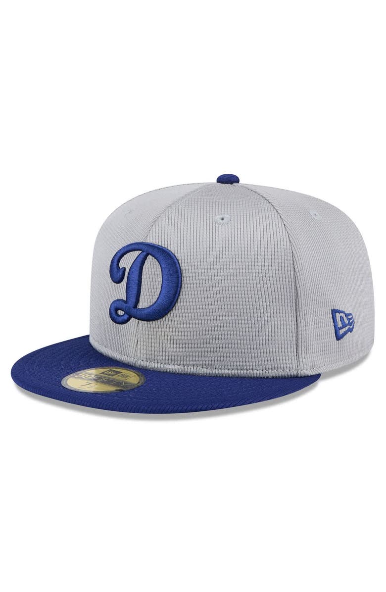 New Era Men's New Era Gray/Royal Los Angeles Dodgers 2025 Batting Practice 59FIFTY Fitted Hat, Main, color,