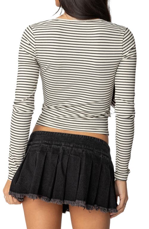 EDIKTED EDIKTED ALEX STRIPE LONG SLEEVE TOP 