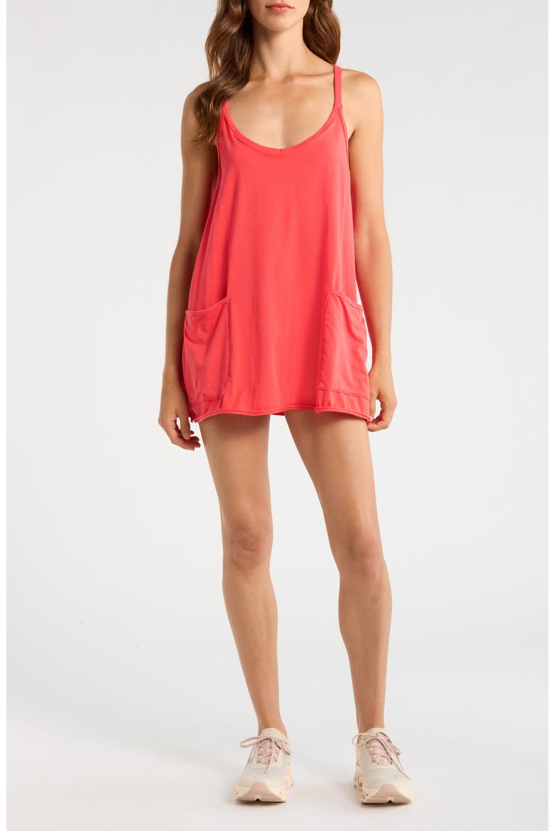 FP Movement Hot Shot Racerback Romper, Main, color, GRAPEFRUIT