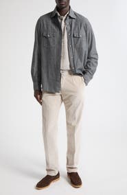 Eleventy Western Slim Fit Cotton Shirt