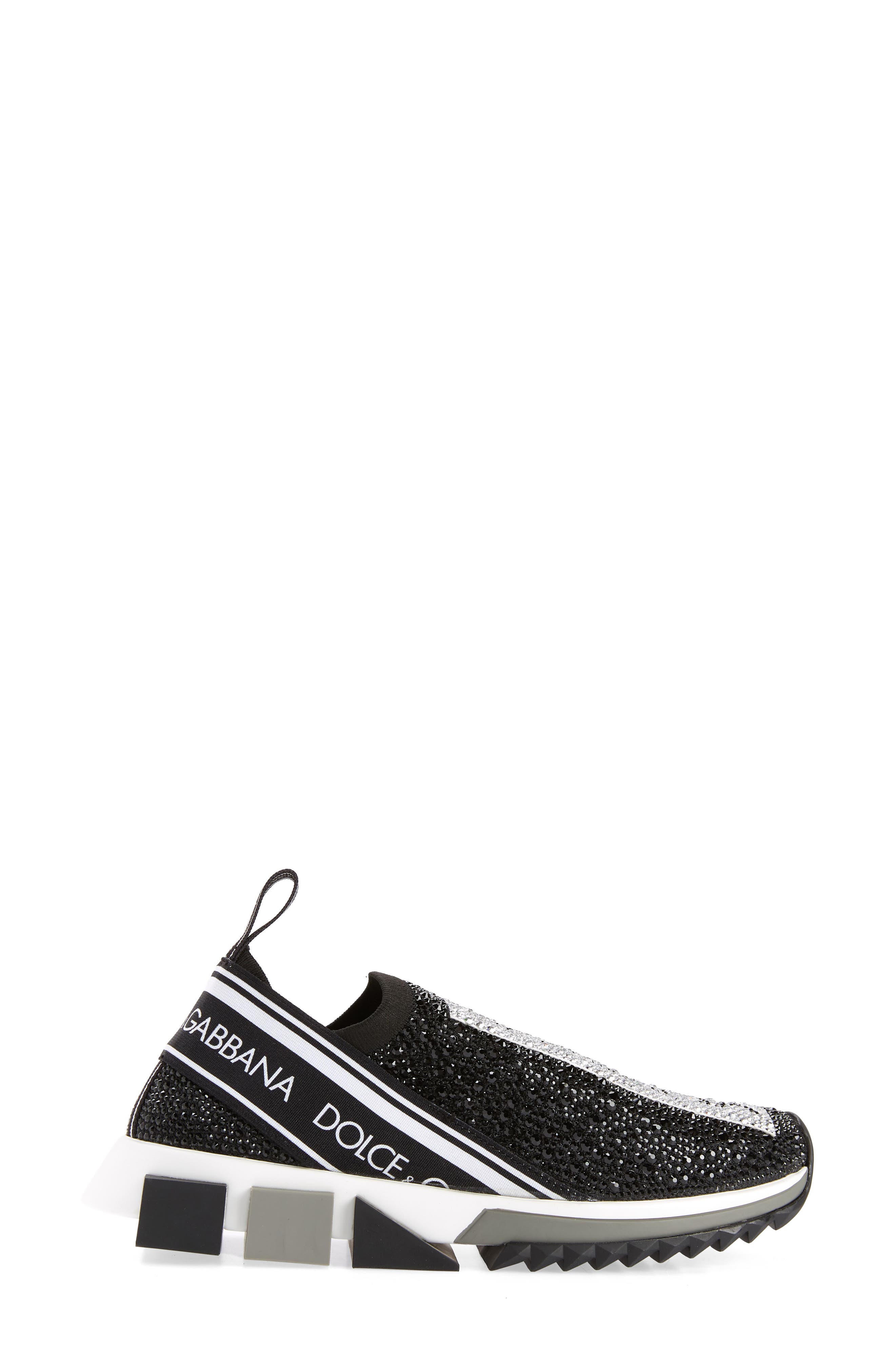 Dolce&Gabbana Sorrento Jeweled Logo Sneaker, Alternate, color, 