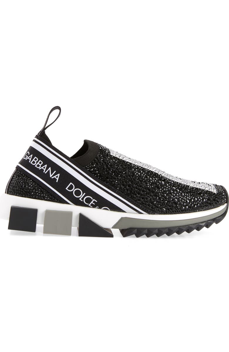 Dolce&Gabbana Sorrento Jeweled Logo Sneaker, Alternate, color,