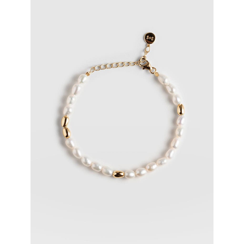 Saint + Sofia Jacqueline Pearl Bracelet In Gold