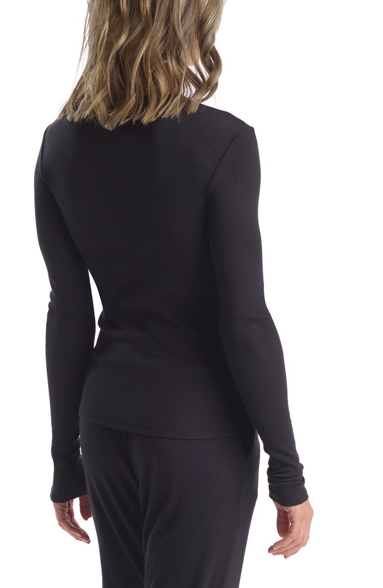 Commando Luxury Ribbed Long Sleeve T-Shirt, Alternate, color, 