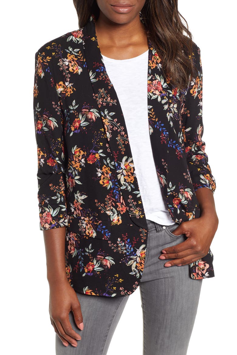 Flap Pocket Blazer, Main, color, BLACK MULTI