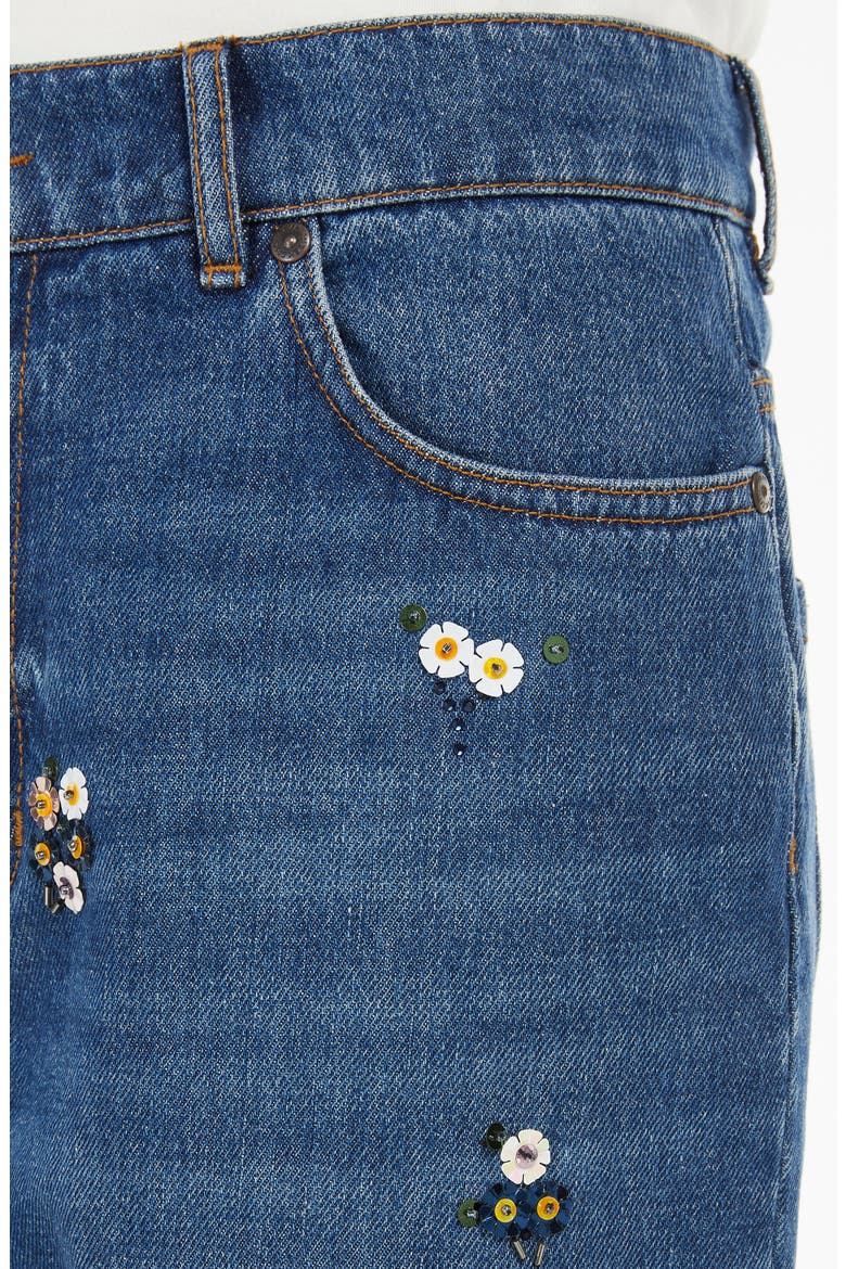 Manetta Floral Detail Jeans, Alternate, color, NAVY