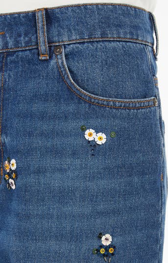 Weekend Max Mara Manetta Floral Detail Jeans | Nordstrom