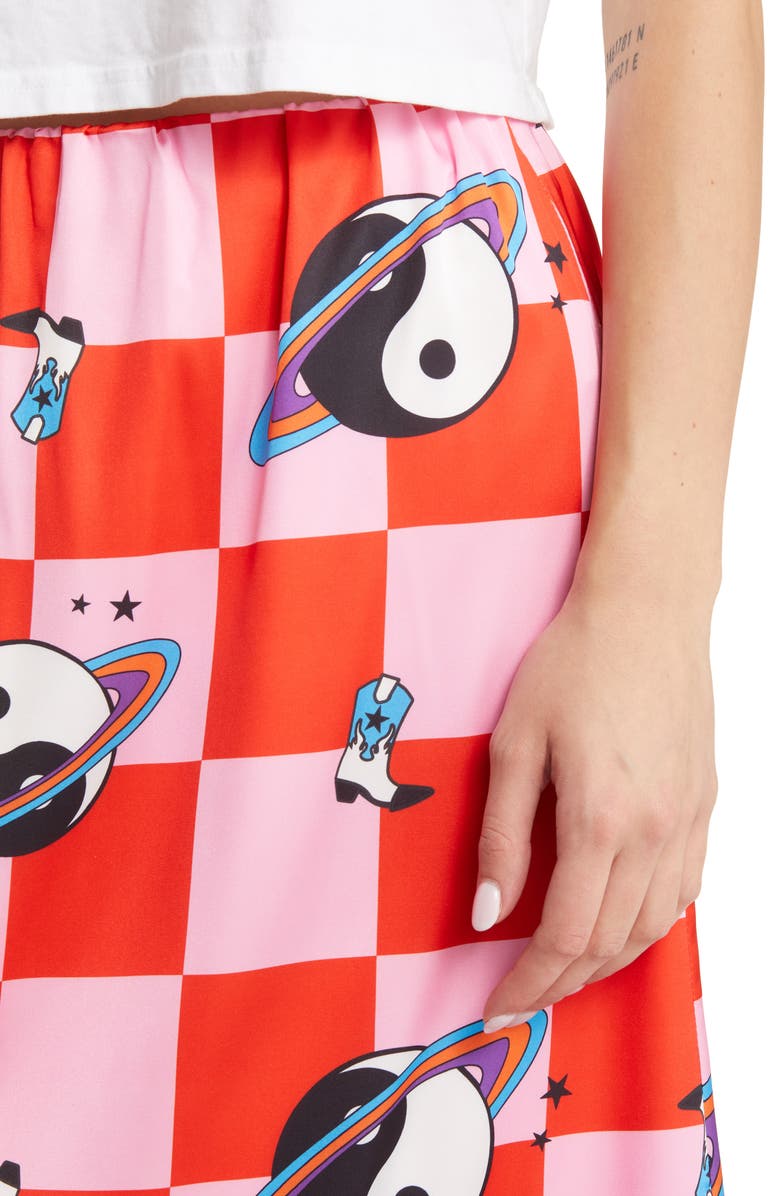 Dressed in Lala It Girl Cosmic Check Print Skirt, Alternate, color,