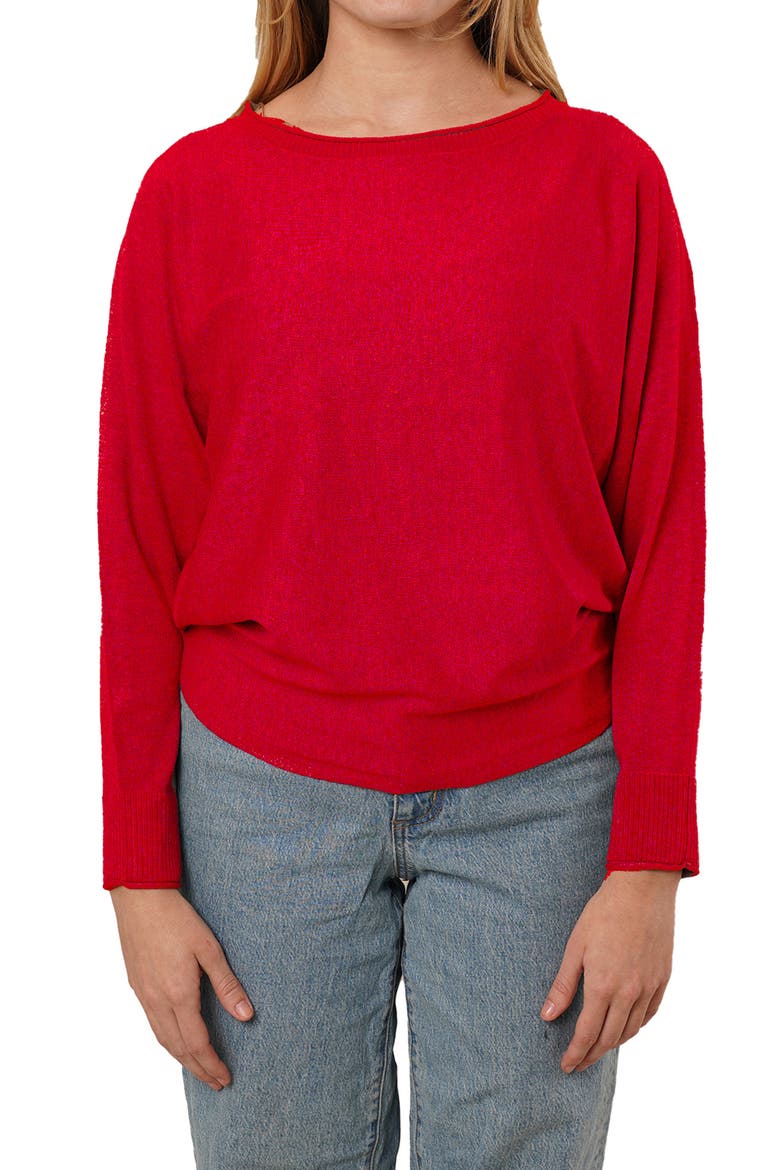 Dolman Sleeve Sweater, Main, color, ROSSO RED
