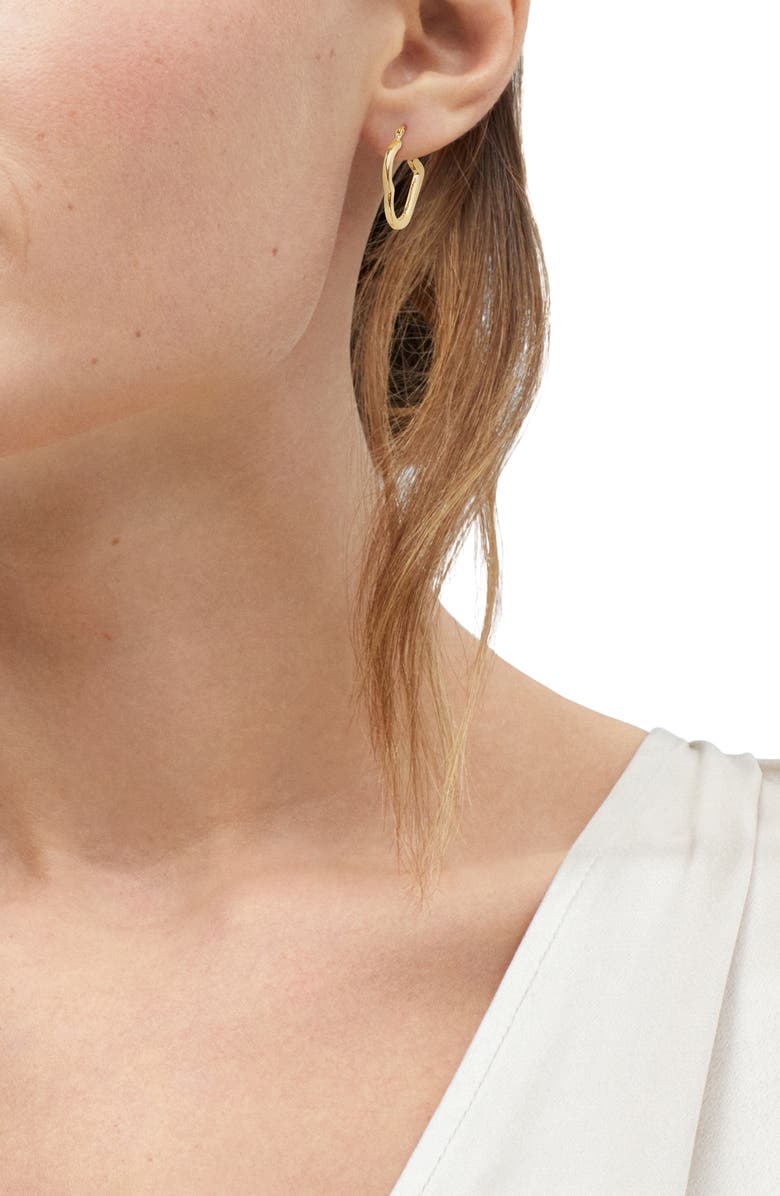 Frankie & Zoe Heart Tube Hoop Earrings, Alternate, color, Yellow Gold