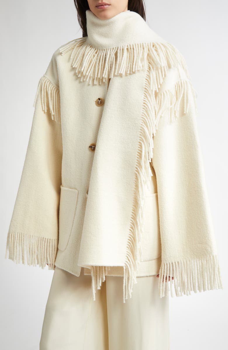 Double Face Wool Blend Scarf Jacket