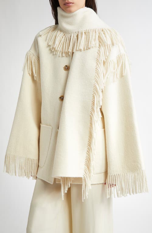 Totême Toteme Double Face Wool Blend Scarf Jacket In Neutral