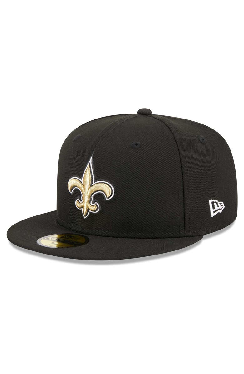 New Era Men's New Era Black New Orleans Saints Main Patch 59FIFTY Fitted Hat, Alternate, color, Black