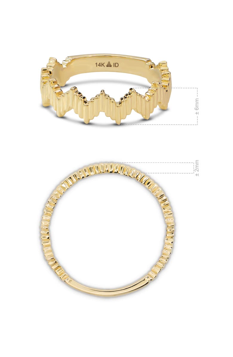 DEVATA Ribbed Zig Zag Ring in 14K Gold, Alternate, color, Yellow Gold