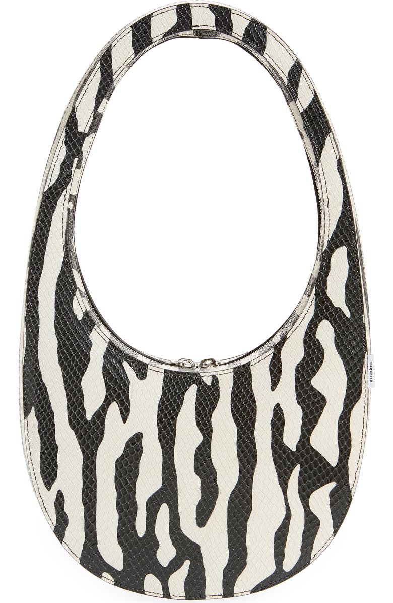 Coperni Swipe Zebra Print Snakeskin Embossed Leather Handbag, Alternate, color,