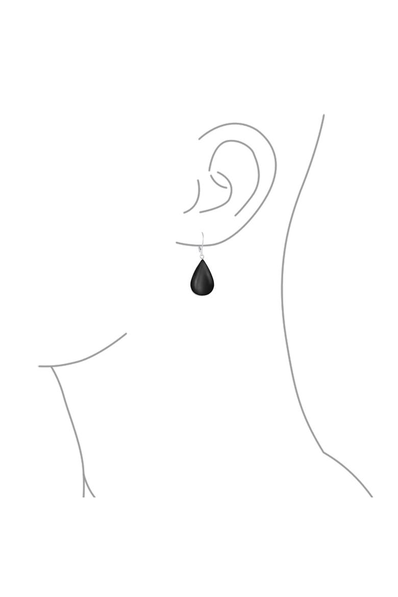 Sterling Silver Teardrop Earrings, Alternate, color, BLACK