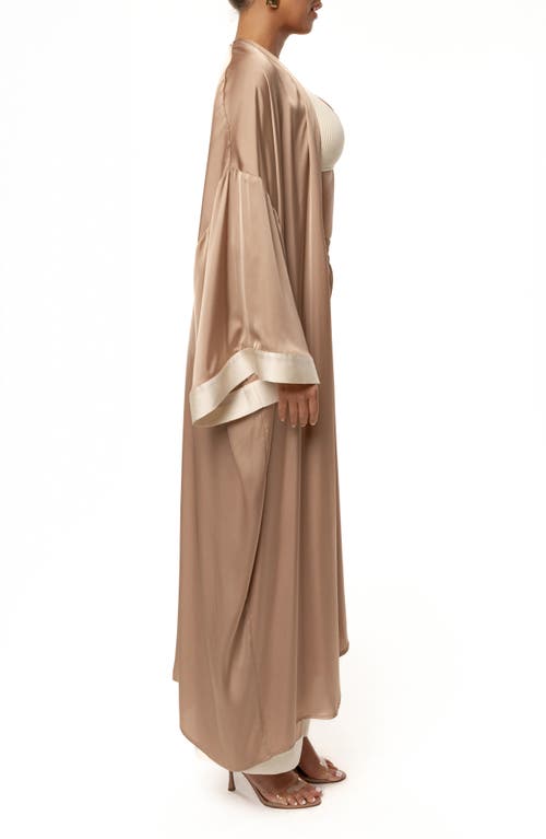 Jluxlabel Nola Satin Maxi Duster In Brown