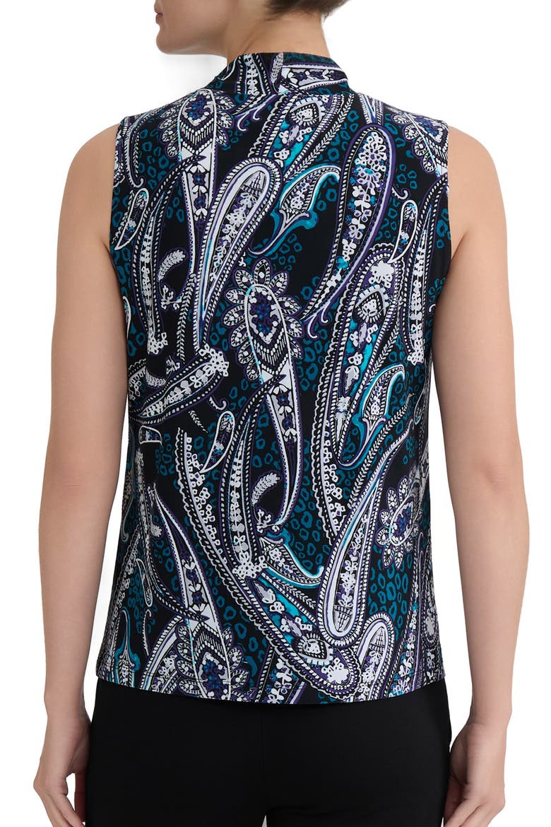 Knot Front Sleeveless Top, Alternate, color, BLACK MULTI