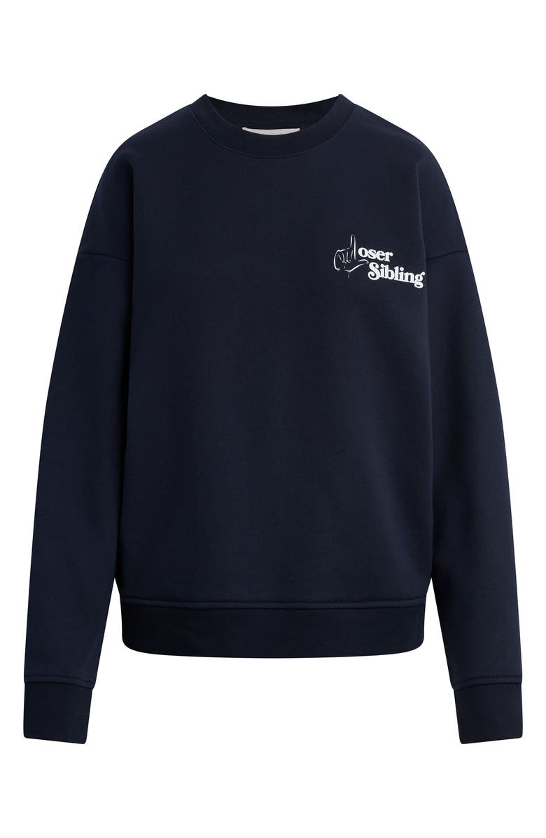 Favorite Daughter x 'Nobody Wants This' Loser Sibling Cotton Blend Sweatshirt, Alternate, color, Navy