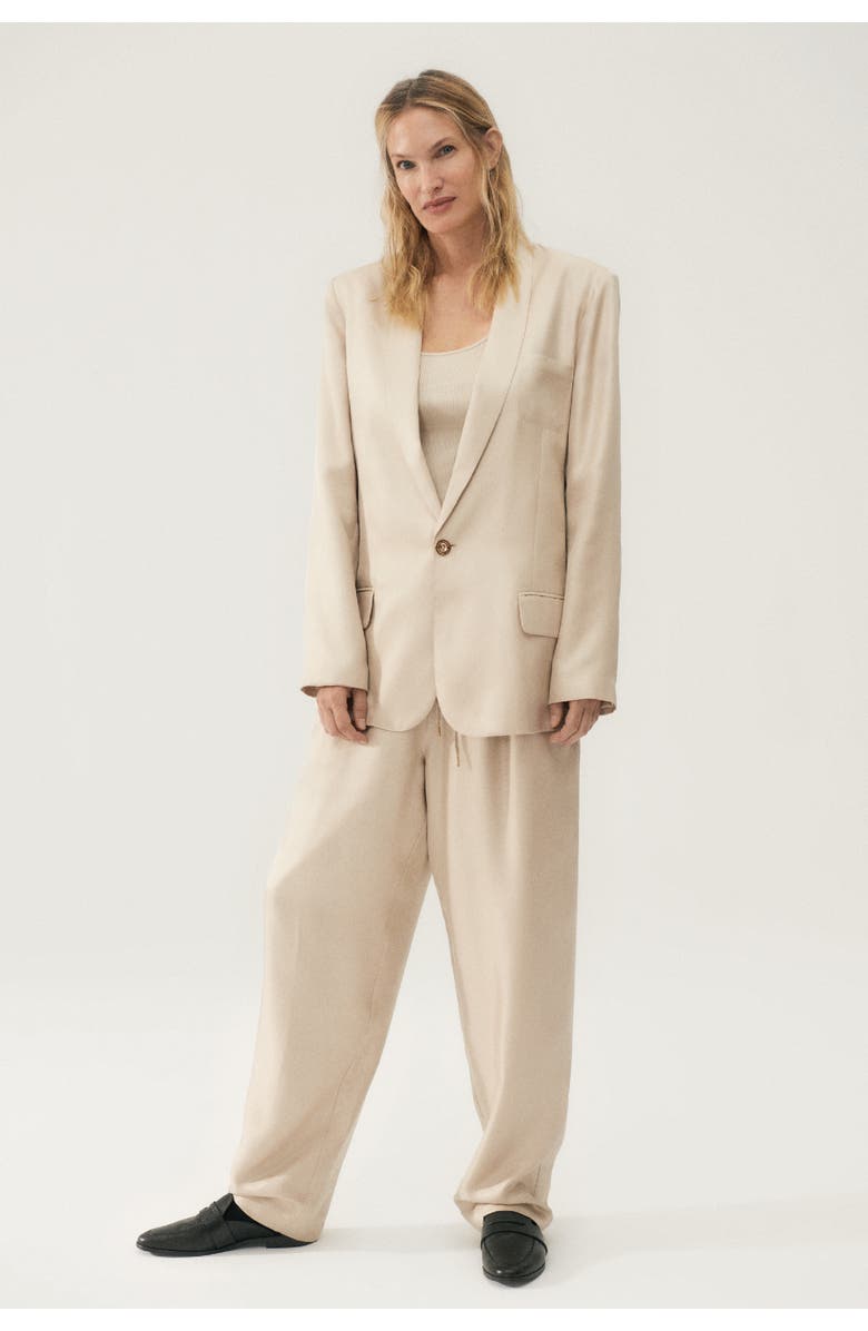 SILK LAUNDRY TWILL MIAMI BLAZER HAZELNUT, Alternate, color, Hazelnut