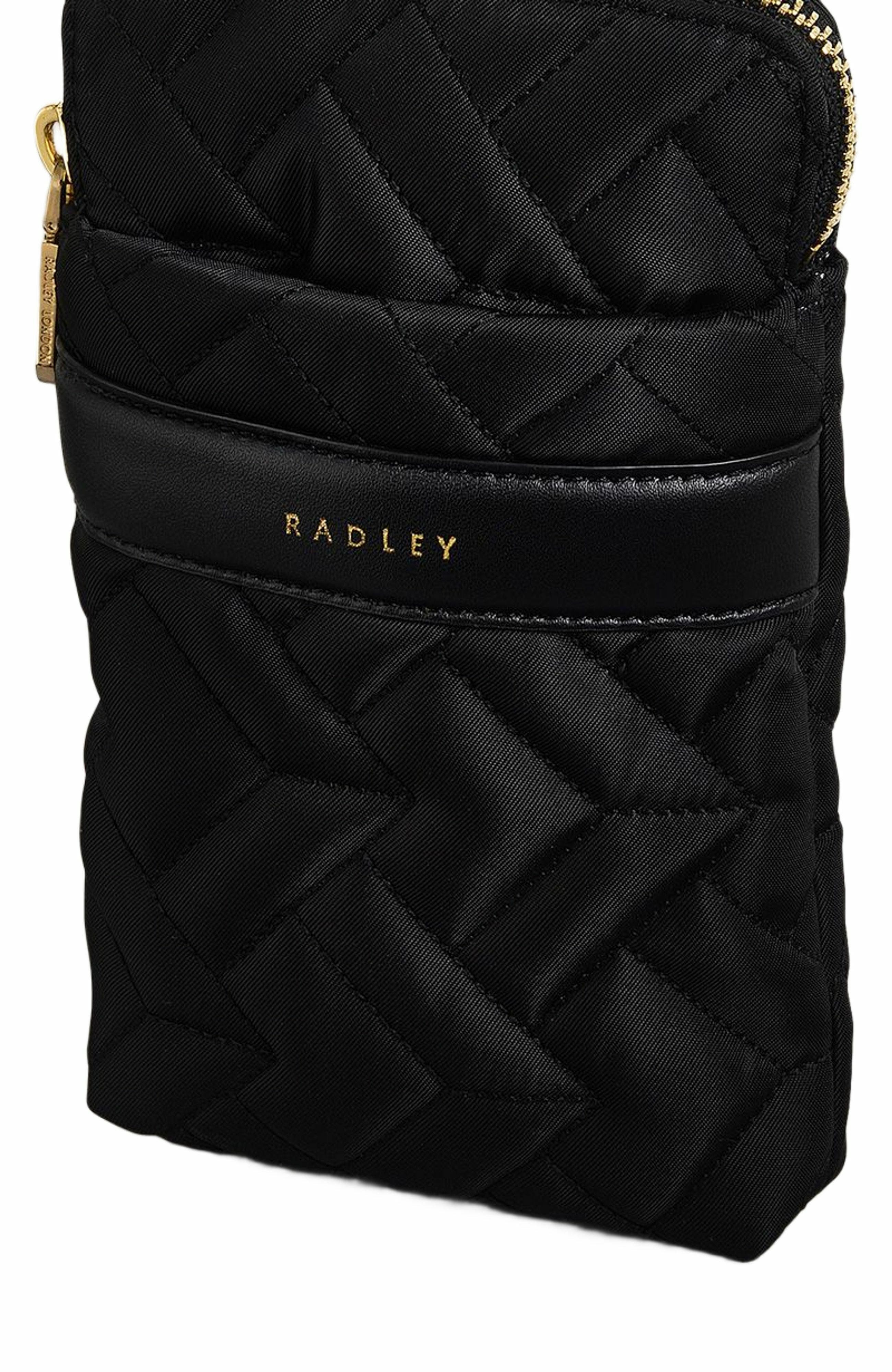 Radley Holland Park - Quilt Medium Zip Around Phone Crossbody Bag, Alternate, color, Black