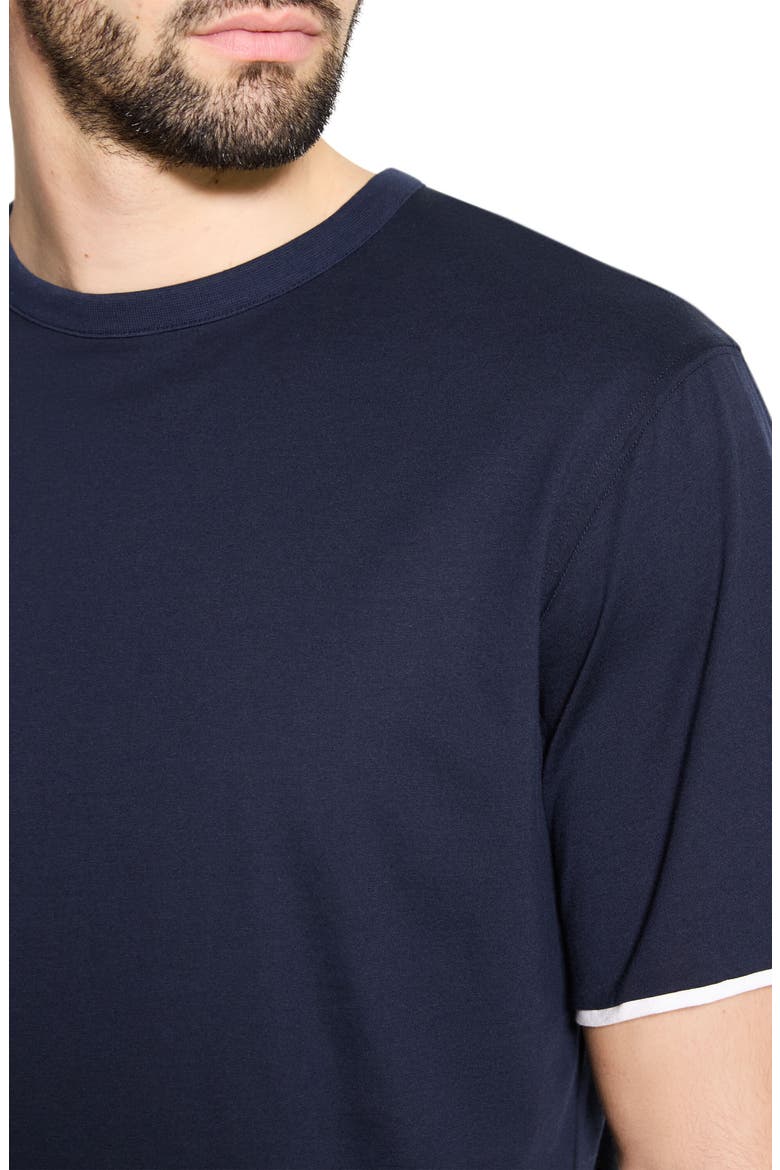 DB Pima Cotton Layered T-Shirt, Alternate, color, BALTIC/ WHITE