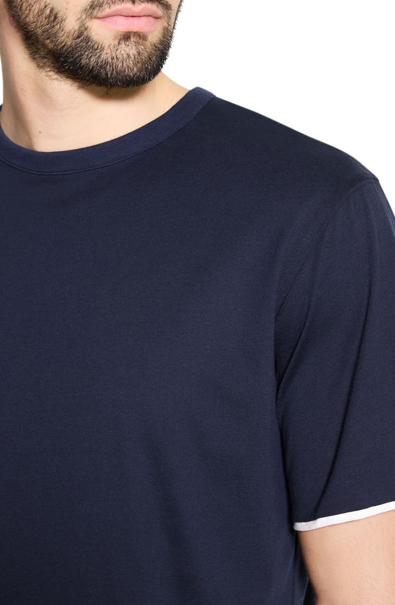 Theory DB Pima Cotton Layered T-Shirt, Alternate, color, Baltic/ White