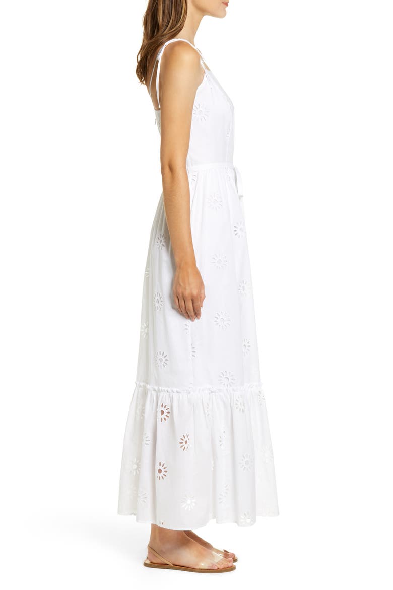 Eyelet Maxi Sundress, Alternate, color, WHITE