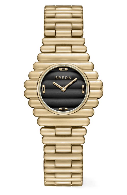 Breda The Coda Midnight Black Bracelet Watch, 32mm In 18k Gold Plated/black