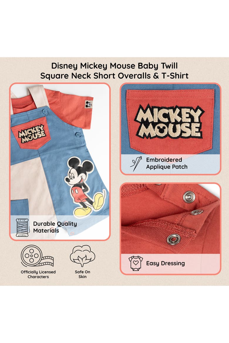 Mickey Mouse 2-Piece T-Shirt and Shortall Set, Alternate, color, Red Blue Mickey Mouse