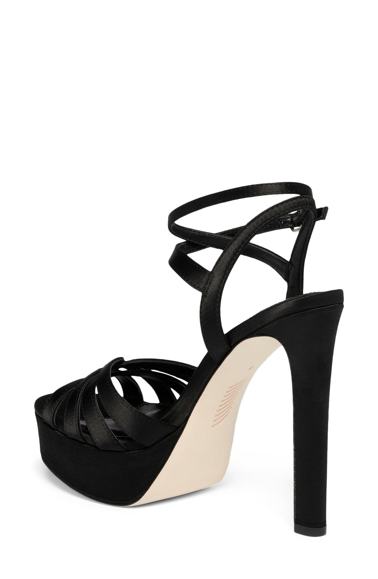 Charlee Ankle Strap Platform Sandal, Alternate, color, BLACK