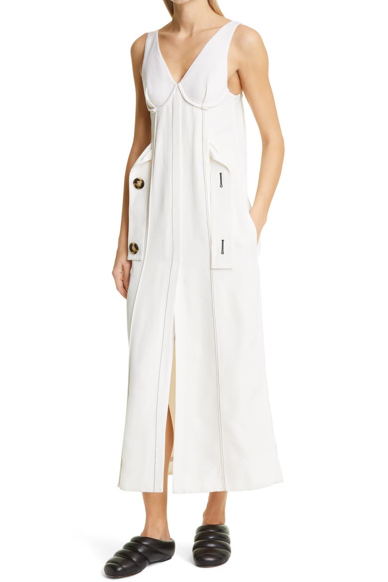 V-Neck Sleeveless Sheath Dress, Alternate, color, ECRU