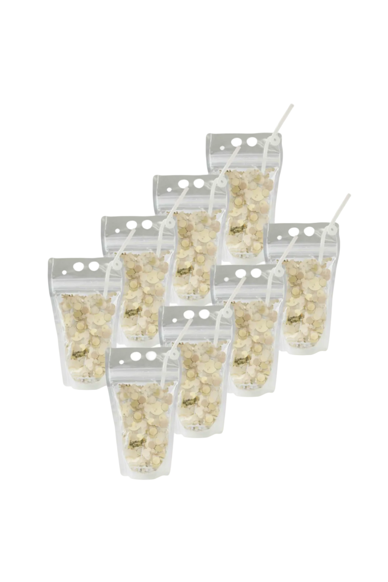 Gold Confetti Drink Pouches, Main, color, Multicolor