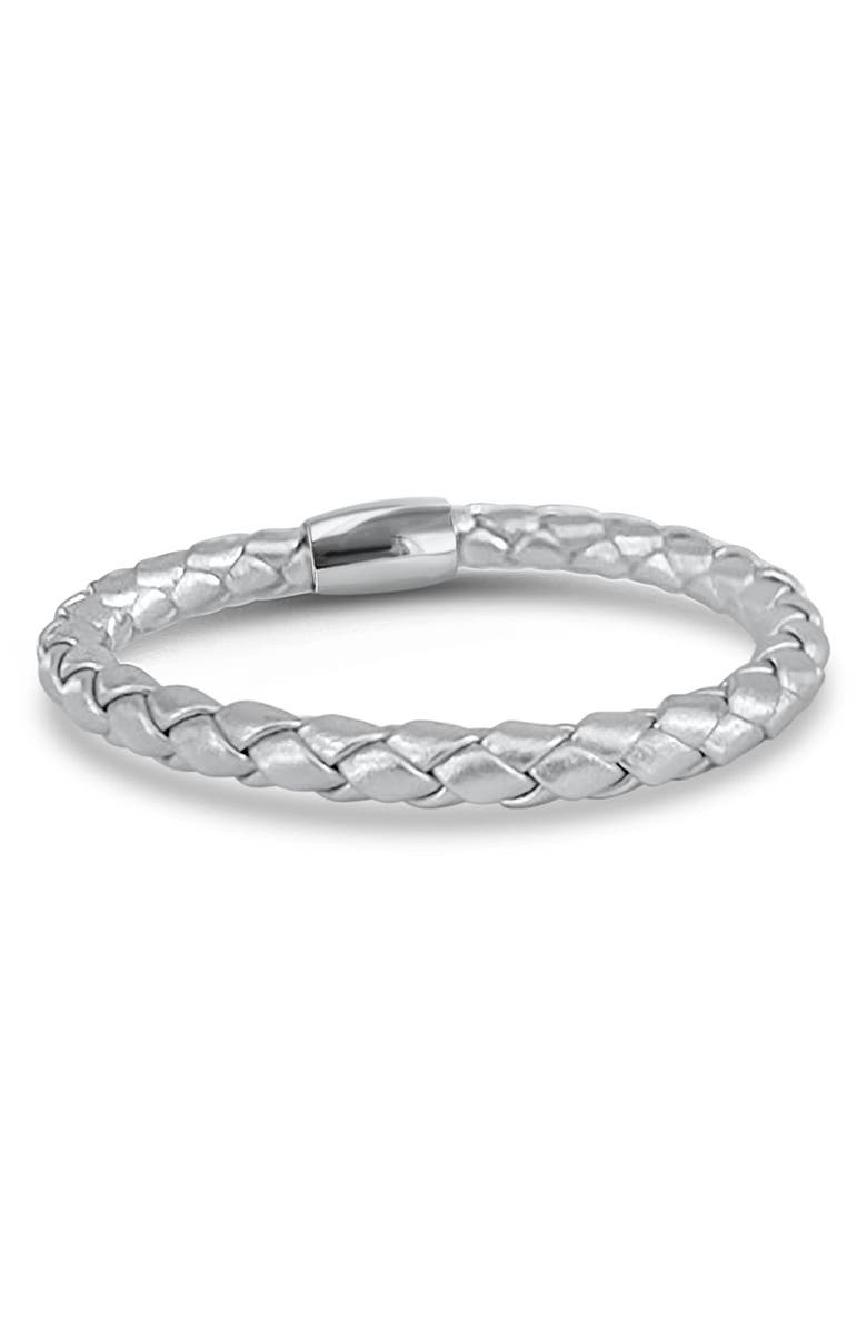 Liza Schwartz Nappa Braided Leather Bracelet, Main, color, 