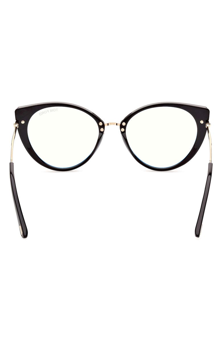 TOM FORD 54mm Blue Light Blocking Cat Eye Glasses, Alternate, color, 