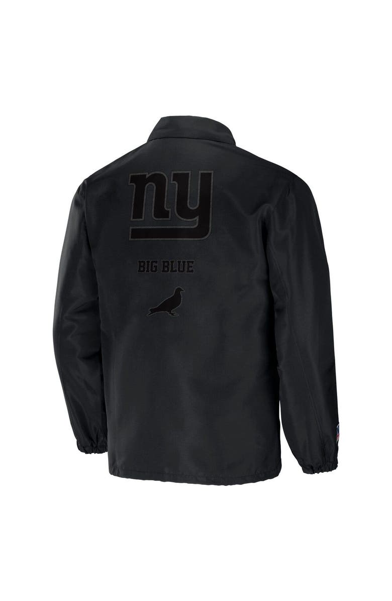STAPLE Men's NFL x Staple Black New York Giants Coaches Full-Snap Jacket, Alternate, color,