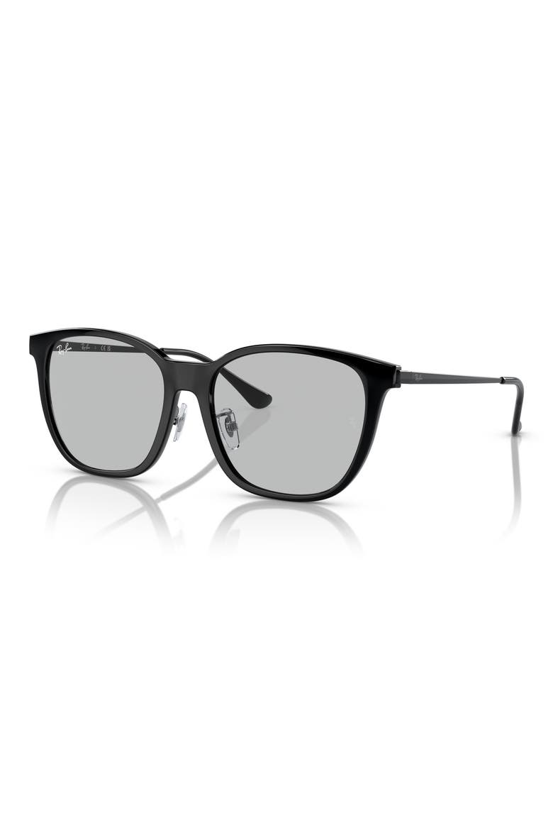 55mm Square Sunglasses, Alternate, color, BLACK / LIGHT GREY