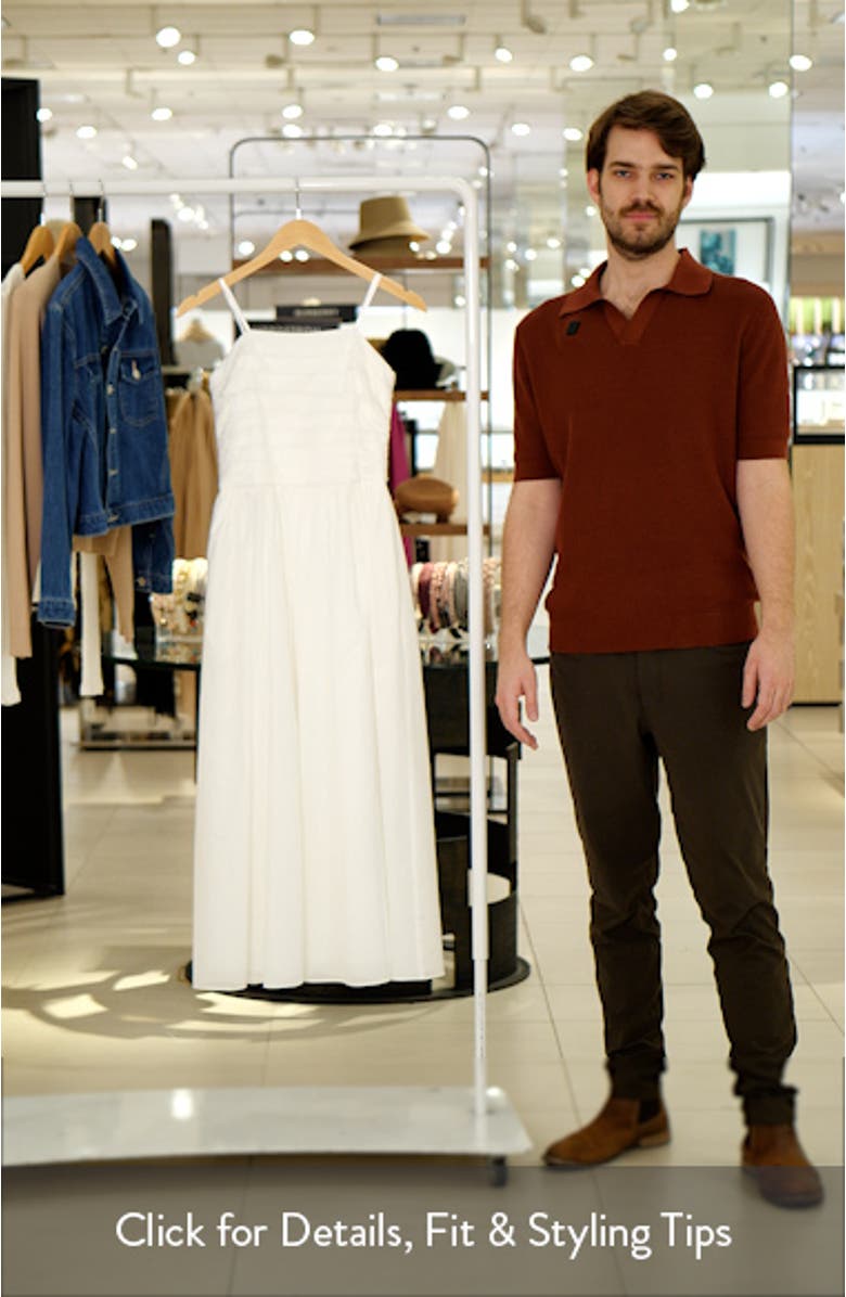 Pleated Strapless Cotton Midi Dress, sales video thumbnail